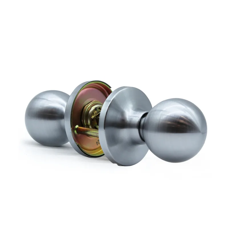 Pomo de puerta para puerta de interior con picaporte en acabado niquelado