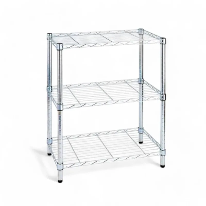 Estantería de metal cromado con 3 estantes dimensiones 60x35x90 cm ideal para oficina en casa y garaje capacidad de carga máxima 75 kg por estante