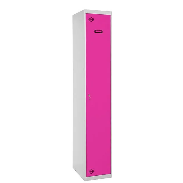 Taquillas metálicas simonlocker (180x30x50cm) gris y rosa