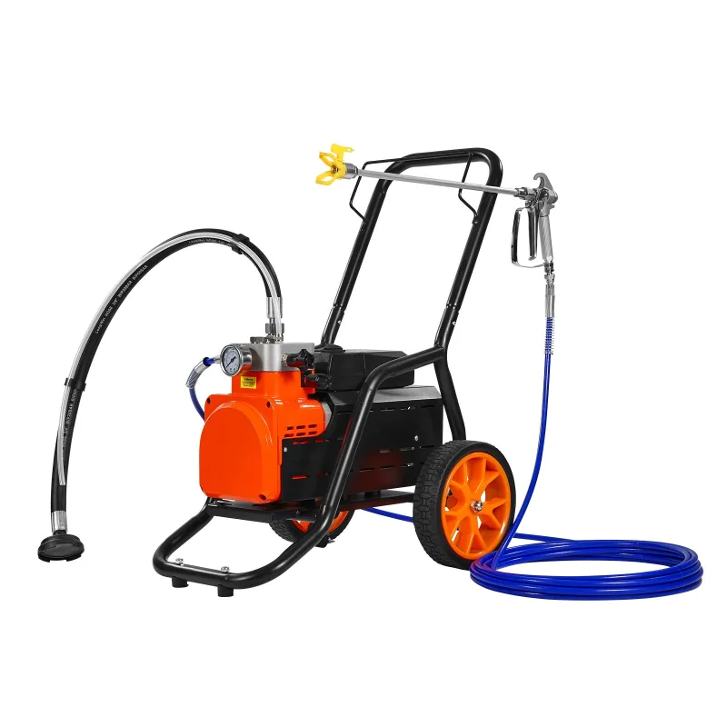 Pulverizador sin aire vevor, membrana alta presión 1700 w, 3000 psi, 3,5 l/min, con ruedas y varilla para pintar vallas