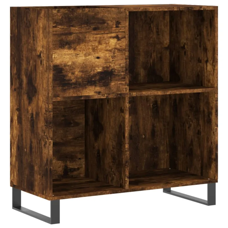 Mueble de almacenaje | mueble discos madera contrachapada roble ahumado 84,5x38x89 cm cfw421547