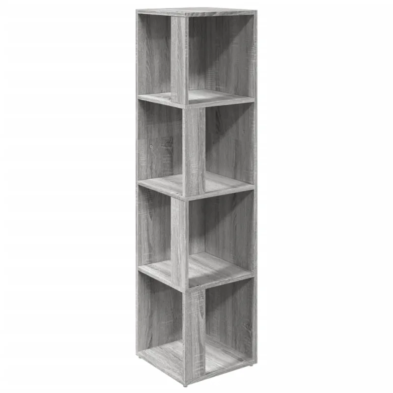Mueble de almacenaje | mueble esquina madera contrachapada gris sonoma 33x33x132 cm cfw276113
