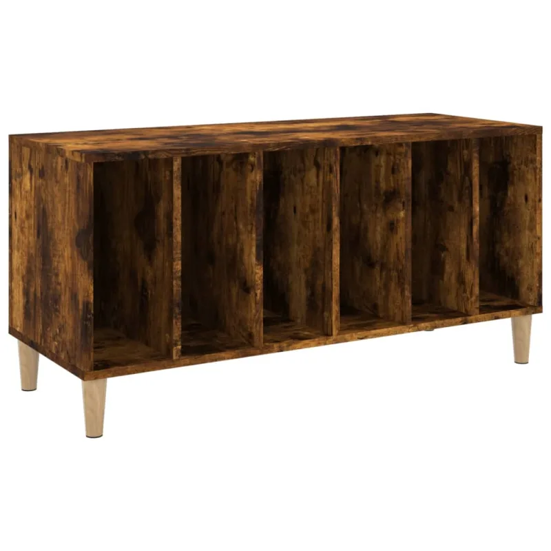 Mueble de almacenaje | mueble discos madera contrachapada roble ahumado 100x38x48 cm cfw372479