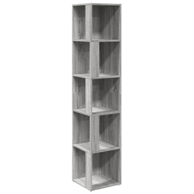 Mueble de almacenaje | mueble esquina madera contrachapada gris sonoma 33x33x164,5cm cfw197458