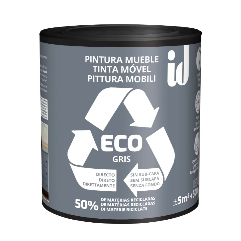 Pintura eco mueble velours id 500ml gris