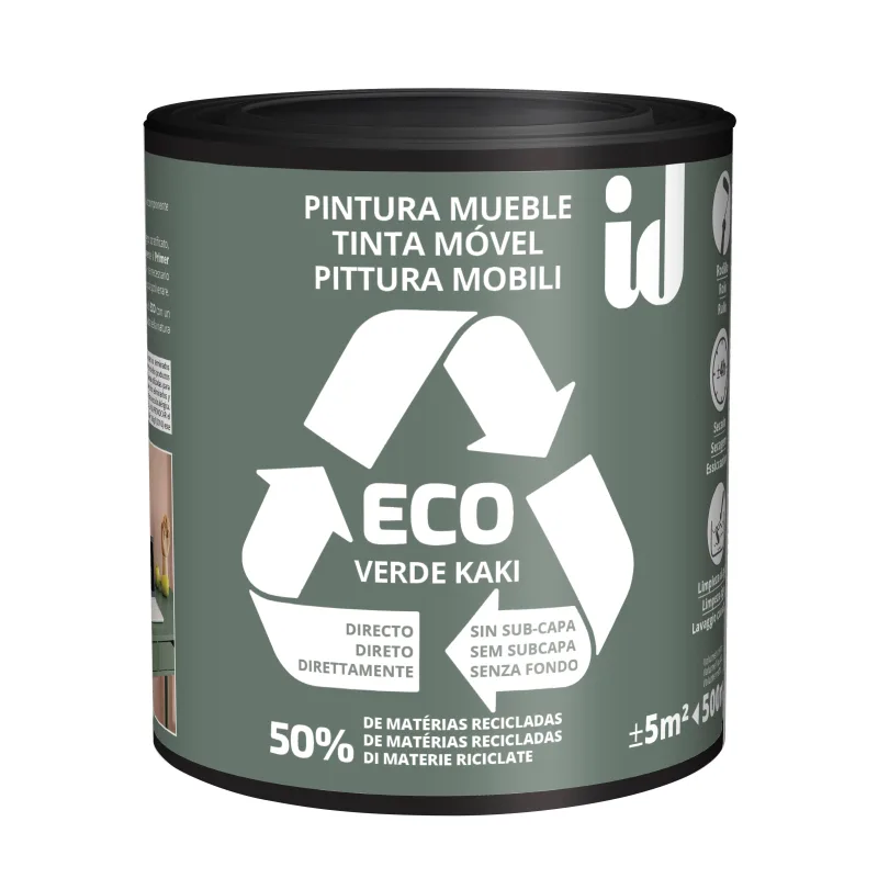 Pintura eco mueble velours id 500ml verde caqui