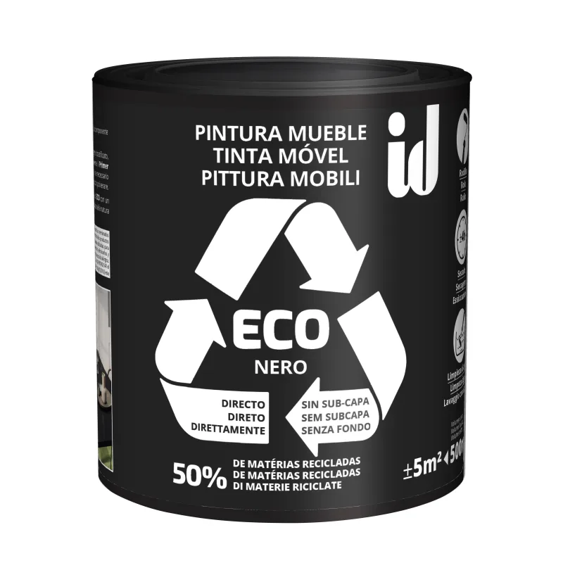 Pintura eco mueble velours id 500ml negro