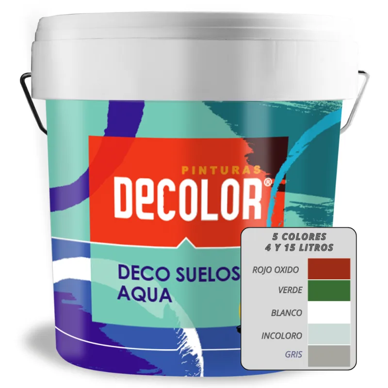 Pintura acrilica para suelos al agua. protección y decoración resistente al tráfico ligero de vehículos. rojo 15 lt