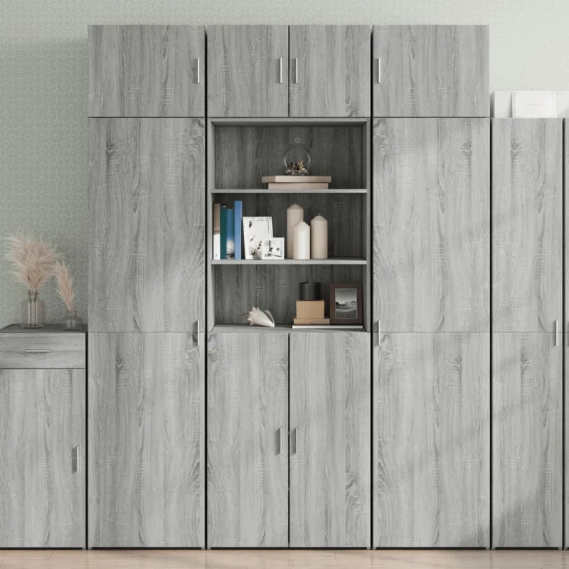 Mueble de almacenaje | armario de madera ingeniería gris sonoma 70x42,5x225 cm cfw596756