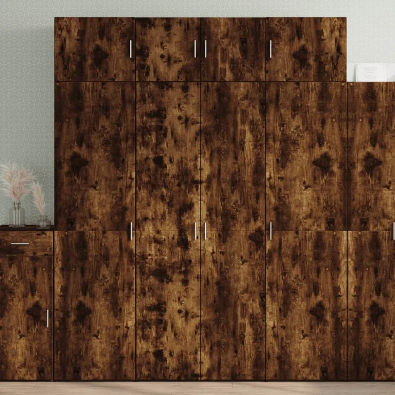 Mueble de almacenaje | armario de madera de ingeniería roble ahumado 80x42,5x225 cm cfw255267