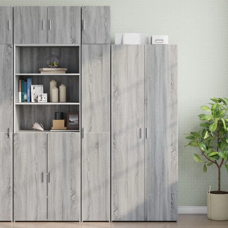 Mueble de almacenaje | armario estrecho madera ingeniería gris sonoma 30x42,5x225 cm cfw113651