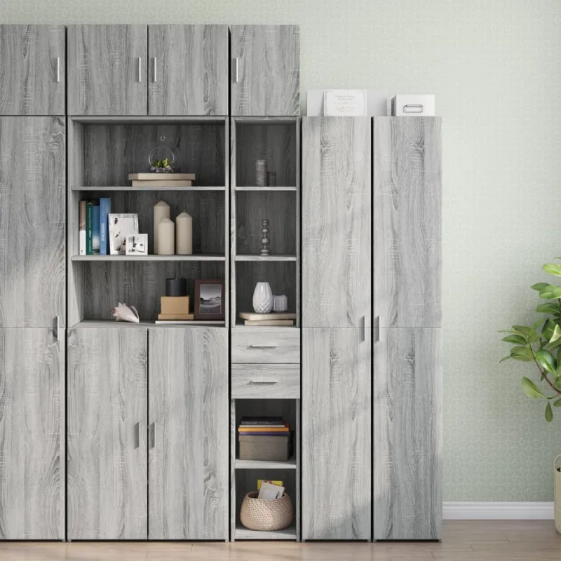 Mueble de almacenaje | armario estrecho madera ingeniería gris sonoma 30x42,5x225 cm cfw593086