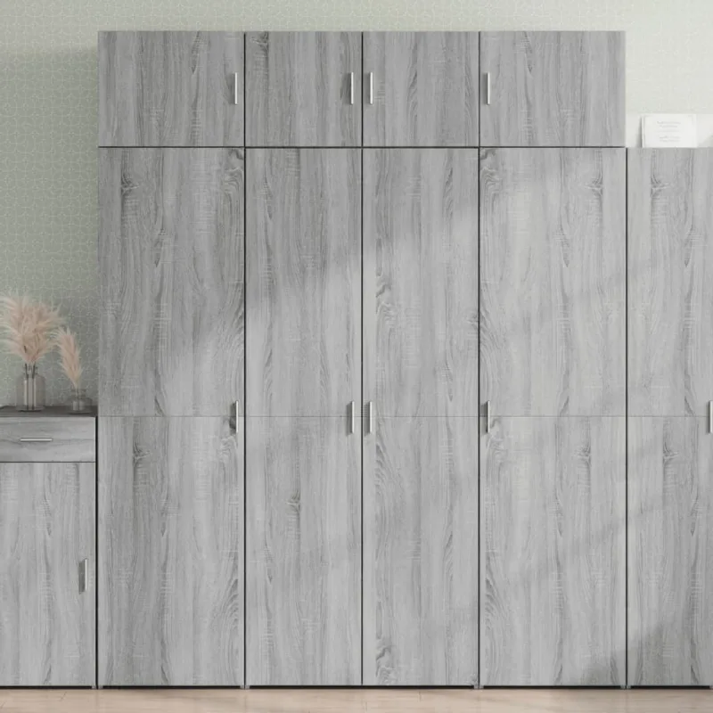 Mueble de almacenaje | armario de madera ingeniería gris sonoma 80x42,5x225 cm cfw164120
