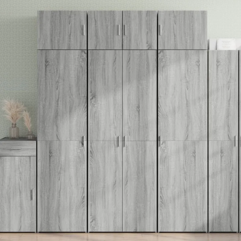 Mueble de almacenaje | armario de madera ingeniería gris sonoma 70x42,5x225 cm cfw674472