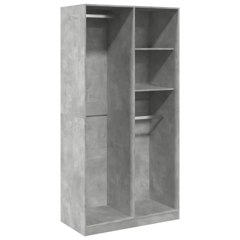 Mueble de almacenaje | armario de madera contrachapada gris hormigón 100x50x200 cm cfw244947