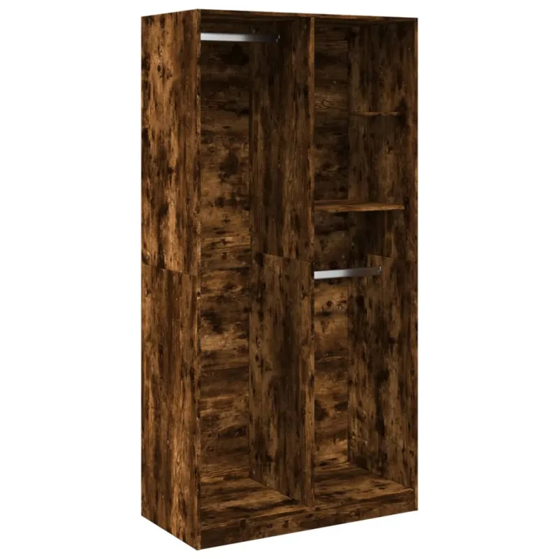 Mueble de almacenaje | armario madera contrachapada color roble ahumado 100x50x200 cm cfw128844