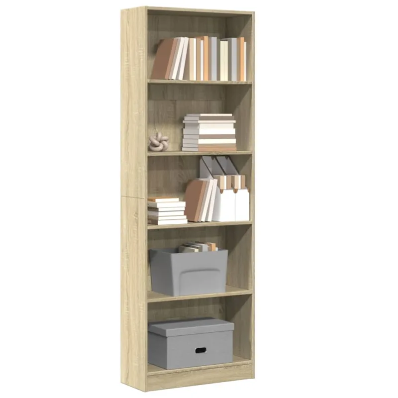 Librería roble sonoma 60x24x176 cm madera contrachapada