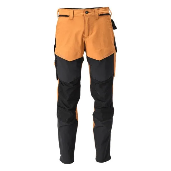 Pantalon de travail avec poches genouillères mascot customized - 22379-311/2-noir / orange-54-90
