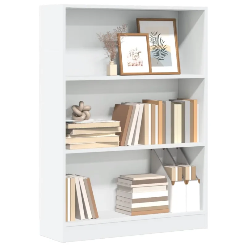 Librería blanca de madera contrachapada 80x24x109 cm