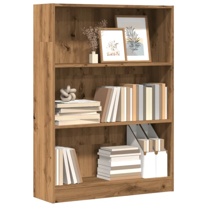 Librería artesanal de roble 80x24x109 cm de madera contrachapada