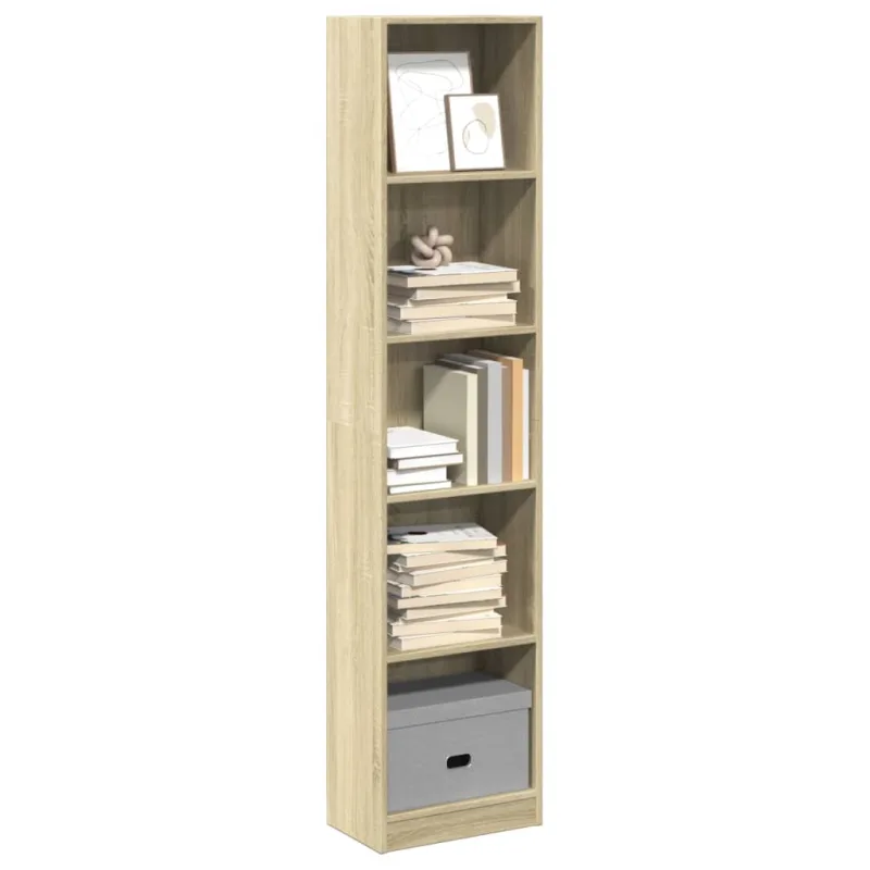 Librería roble sonoma 40x24x176 cm madera contrachapada