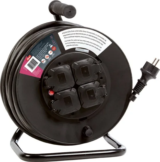 Faher prolongador cable tambor 40 m.3*2.5 c/protector c/tapa 4 schuko ip20
