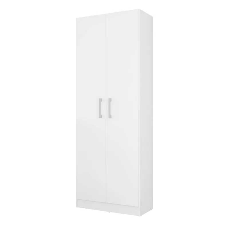 Buyqualia armario hogar escobero multiusos dos puertas en color blanco (alto 170 cm/ancho 61 cm/fondo 32 cm)