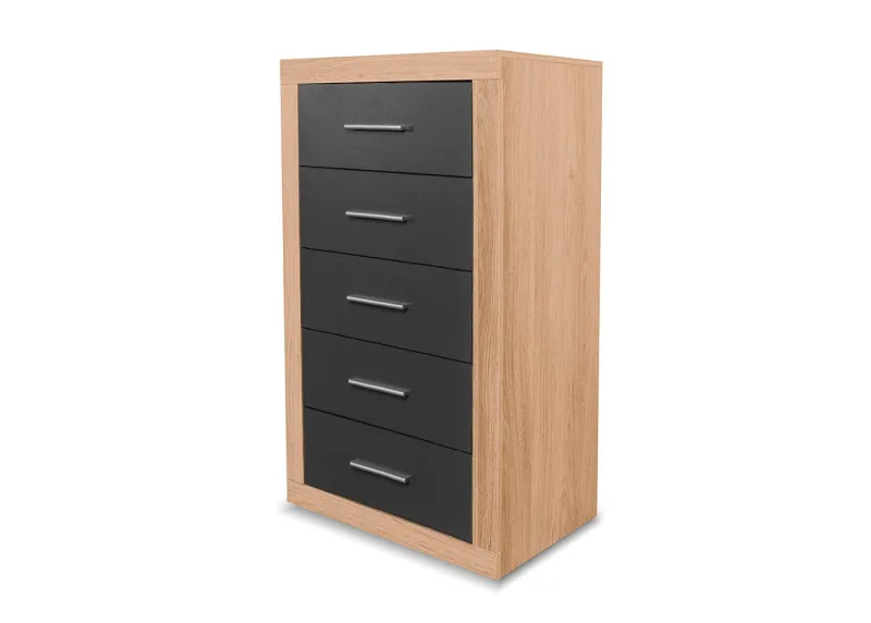 Sinfonier kiara con 5 cajones cambria y grafito 60x108 cm