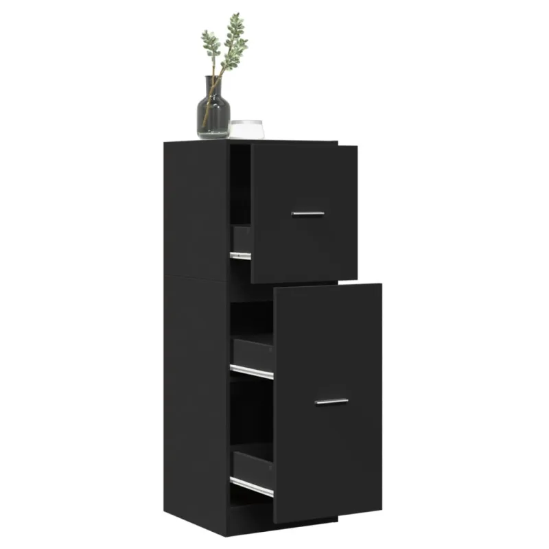 Mueble boticario negro 40x41x118 cm madera contrachapada