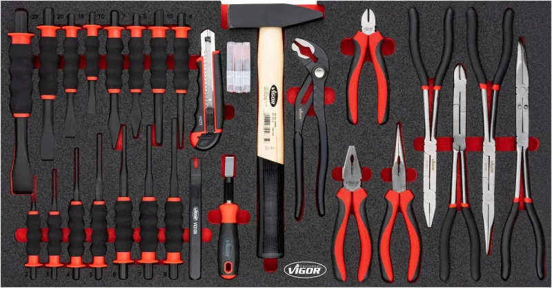 Vigor v7015n juego de raspadores ∙ alicates para serie xl ∙750 mm x 393 mm x 35 mm