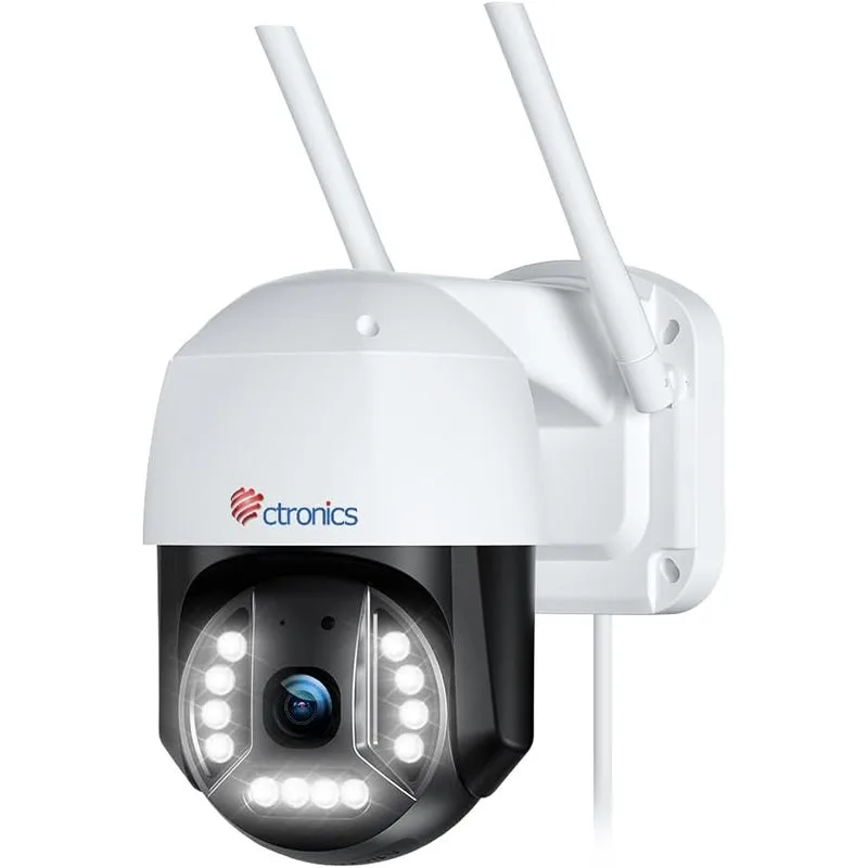 Cámara de vigilancia ptz 4k 8mp ctronics, wifi 2.4/5ghz, detección humana/vehículo/animal, seguimiento automático, nube, visión nocturna a color 20m