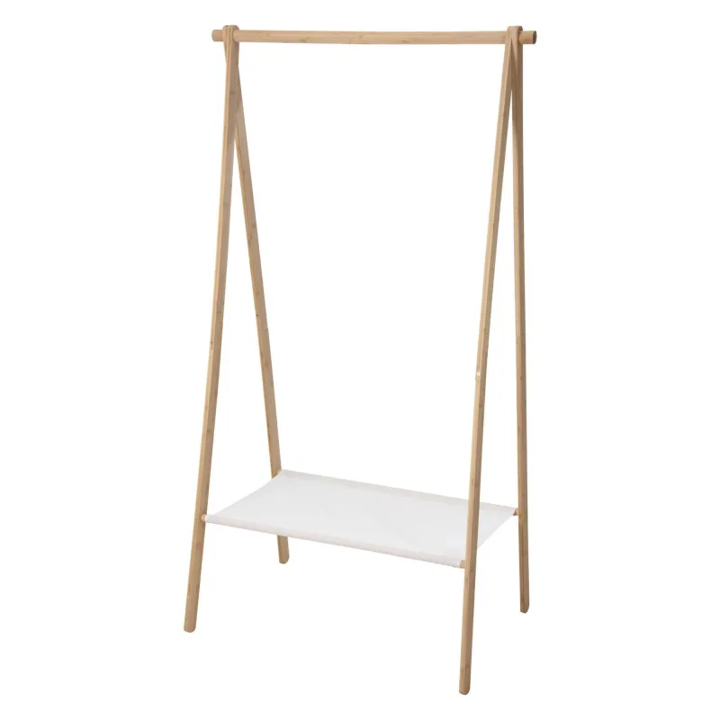 Wellhome perchero en bambú con estante 86x57x155cm