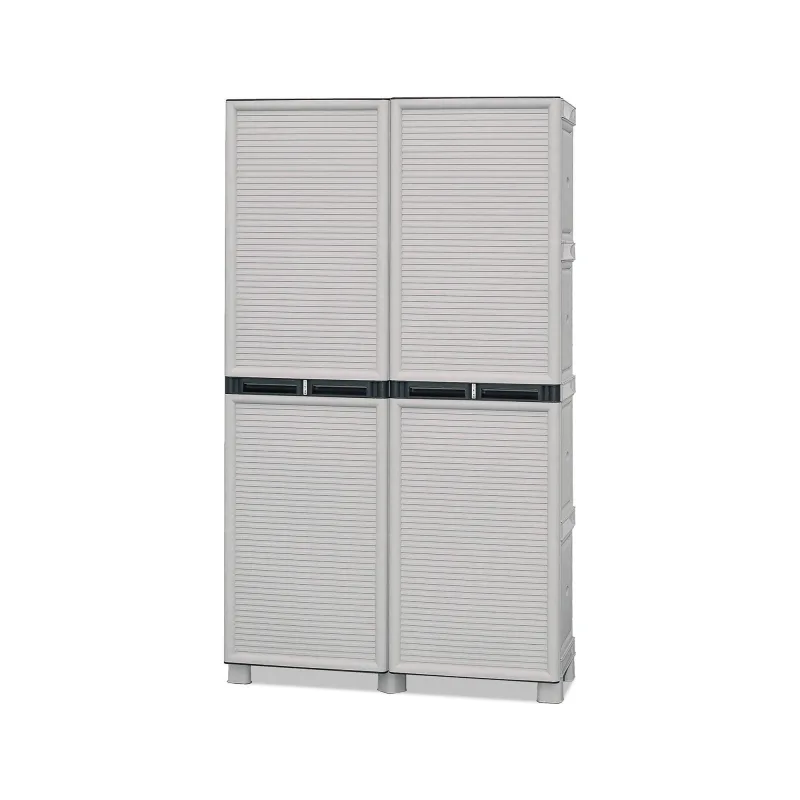 Armario de exterior allain, mueble multiusos, mueble para lavandería, mueble de exterior, 100% made in italy, gris claro, 100x39h172 cm
