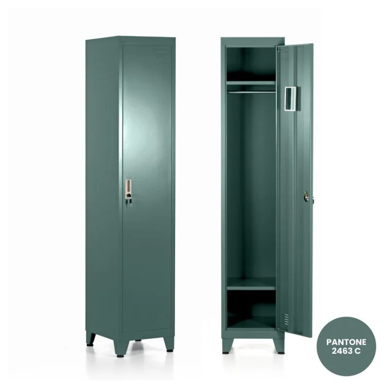 Armario metal verde 1 puerta 180x38x45 cm