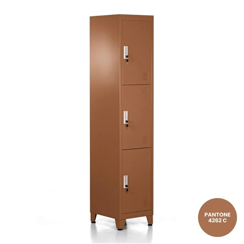 Armario metal ladrillo 3 puertas 180x38x45 cm