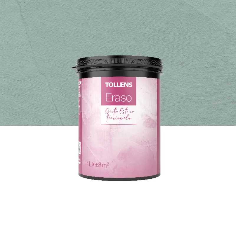 Pintura decorativa con efectos estuco efecto eraso color verde estuco perlado tollens 1 litro acabado terciopelo