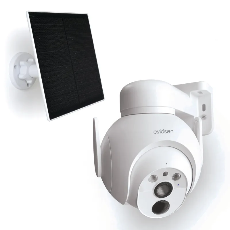 Cámara de vigilancia ext motorizada 2.5k avidsen con batería y panel solar