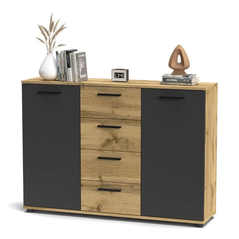 Credenza de roble wotan 120,2x85,3x32,5