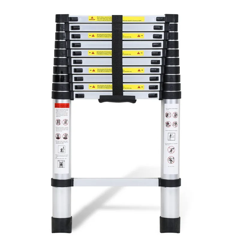 Escalera telescópica de 3,8 m escalera de techo plateada escalera extensible de aluminio escalera inclinada antideslizante escalera extensible extensi