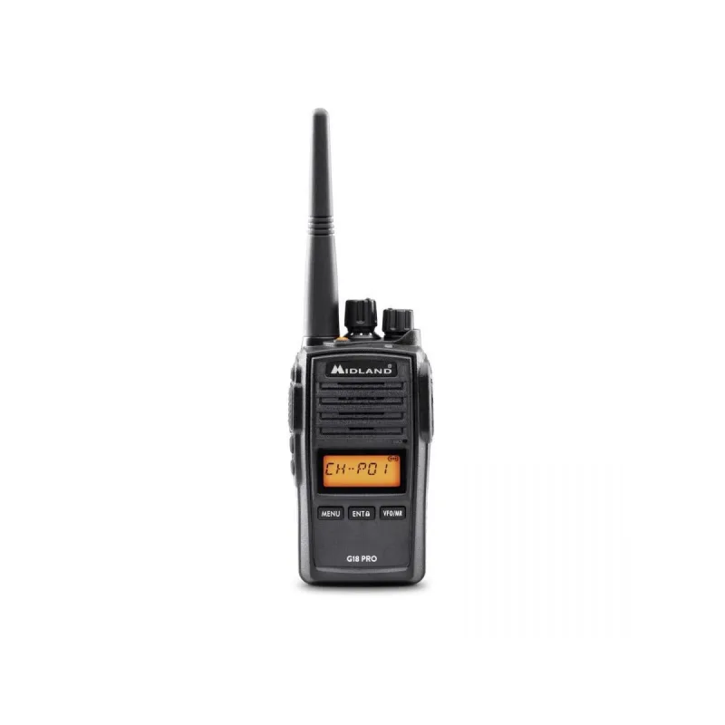 Midland g18 pro two-way radios 99 canales 446.00625 - 446.19375 mhz negro