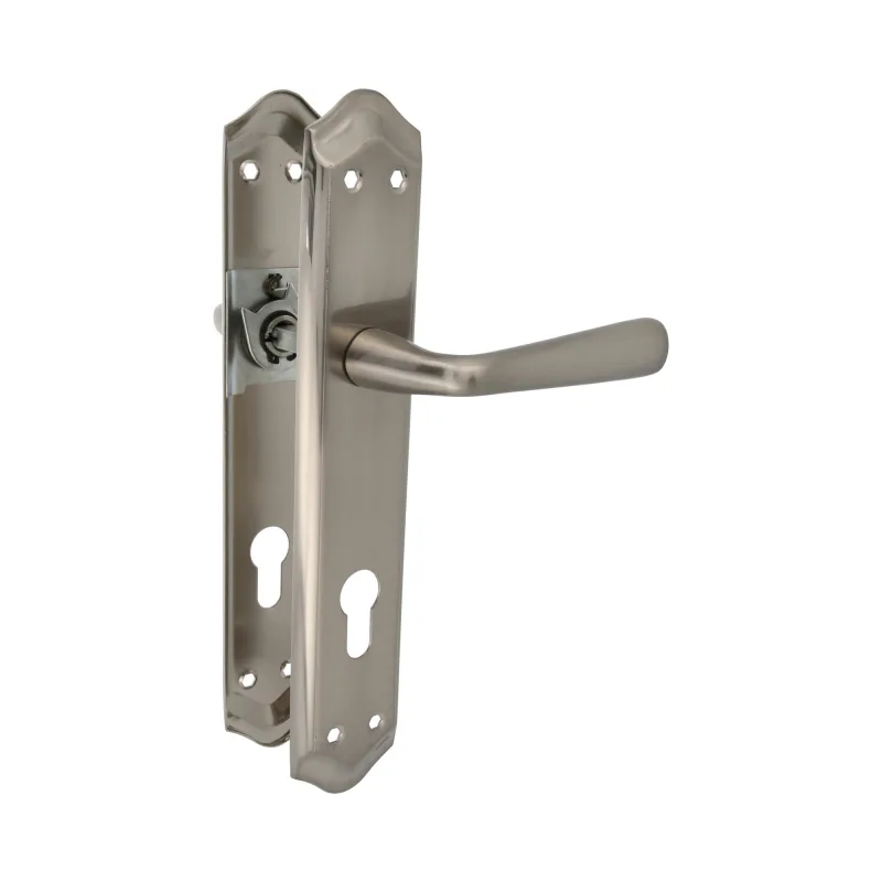 Amig - juego de 2 manillas de placa con bocallave de 85 mm | latón | cromado mate | manetas para puertas de interior de paso y entrada | 256 x 48 mm |