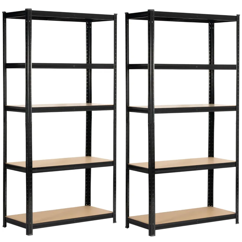 Dos estantes: negro, 90 x 180 x 40 cm