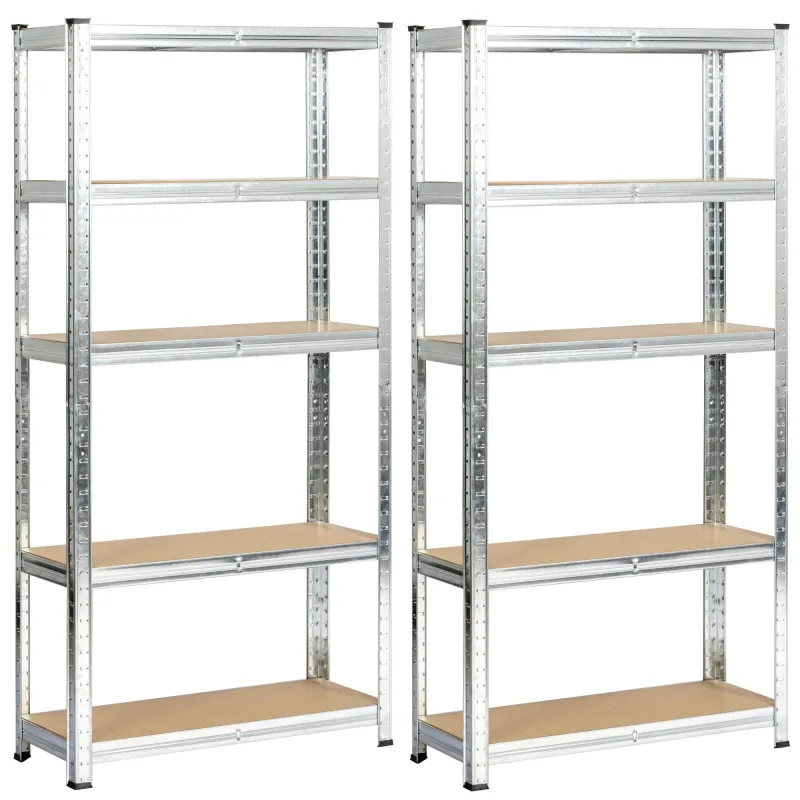 Dos estantes: plata galvanizada, 70 x 154 x 30 cm