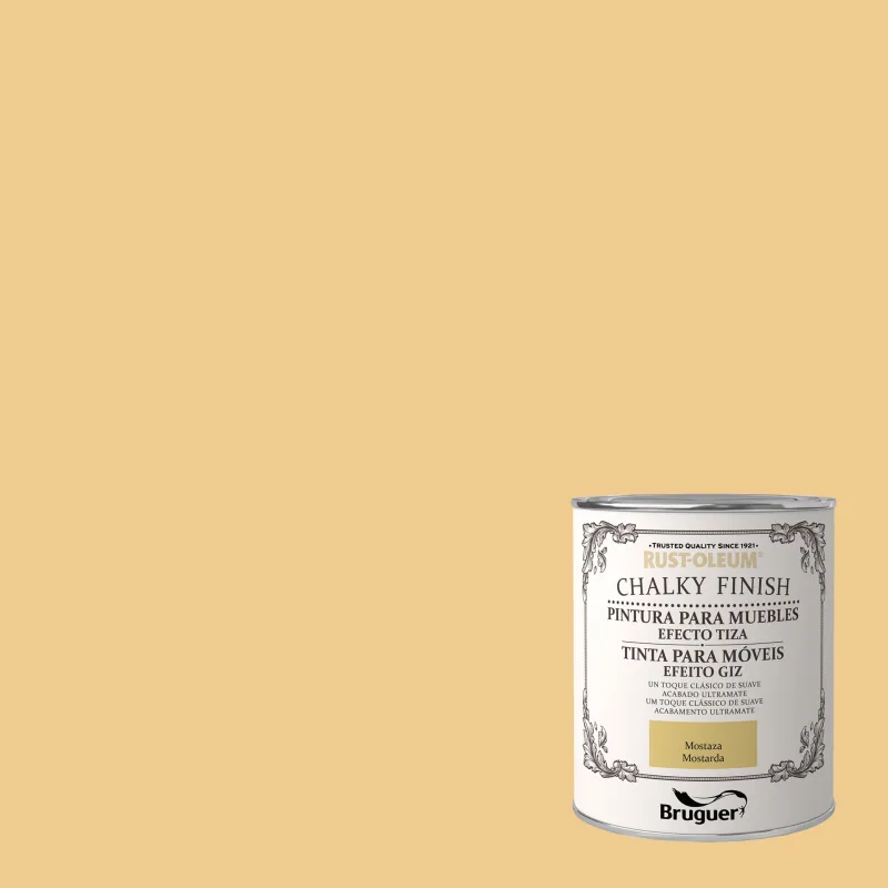 Pintura a la tiza chalky finish rust-oleum 750 ml mostaza