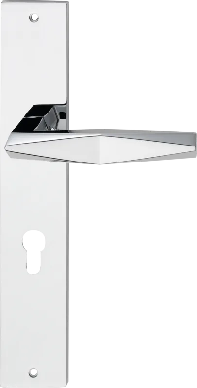 1/2 juego de manilla de placa de puerta prisma clásica de latón cromado