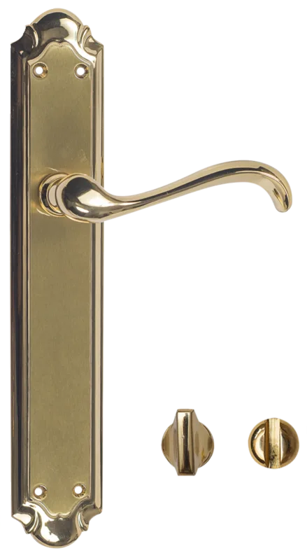 Manilla de placa para puerta prisma clásica de latón color