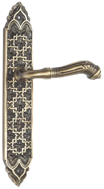 1/2 juego de manilla de placa de puerta prisma clásica de latón