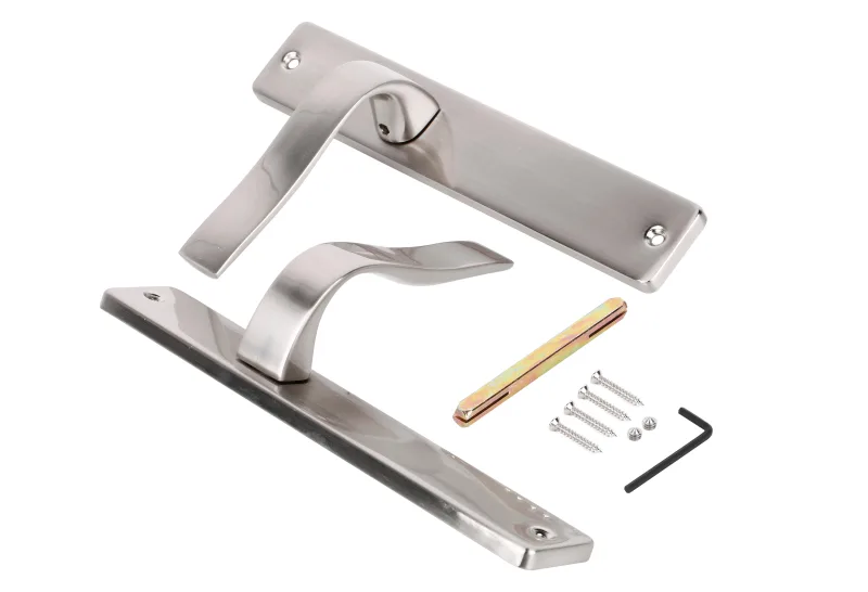 Manilla de placa para puerta futura de zamak color niquel satinado