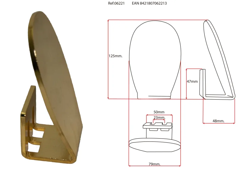 Pedal para empujar de hierro dorado