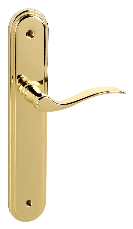 Manilla con placa para puerta de zamak, dorado